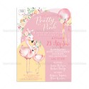 Flamingo papyrus invitation