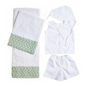 Oilcloth, light blue chevron