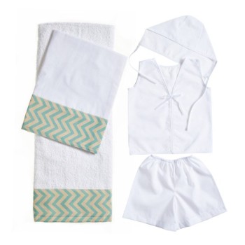 Oilcloth, light blue chevron