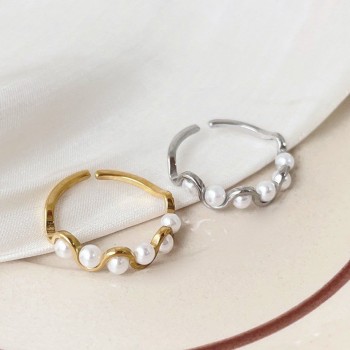 Steel pearl ring