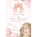 Baptism Invitation Royal Baby Pink