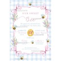 Sweet Bee Baptism Invitation