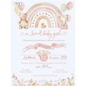 Rainbow papyrus invitation.